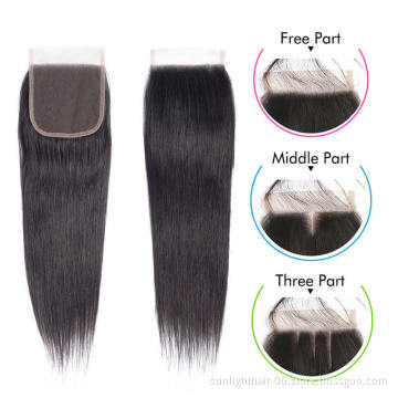 6pcs20inch bundles$100 Virgin Brazilian Human Body wave Lace Closure,free part/three part/middle 2*6 and 4X4 5X5 6x6 closure